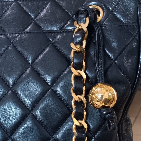 Chanel Vintage Quilted Lambskin Tote Bag 24K Gold Plated Hardware France ✨ COA - Picture 5 of 17